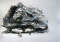 Ian Scott Artist drawing landscape East Lothian-12