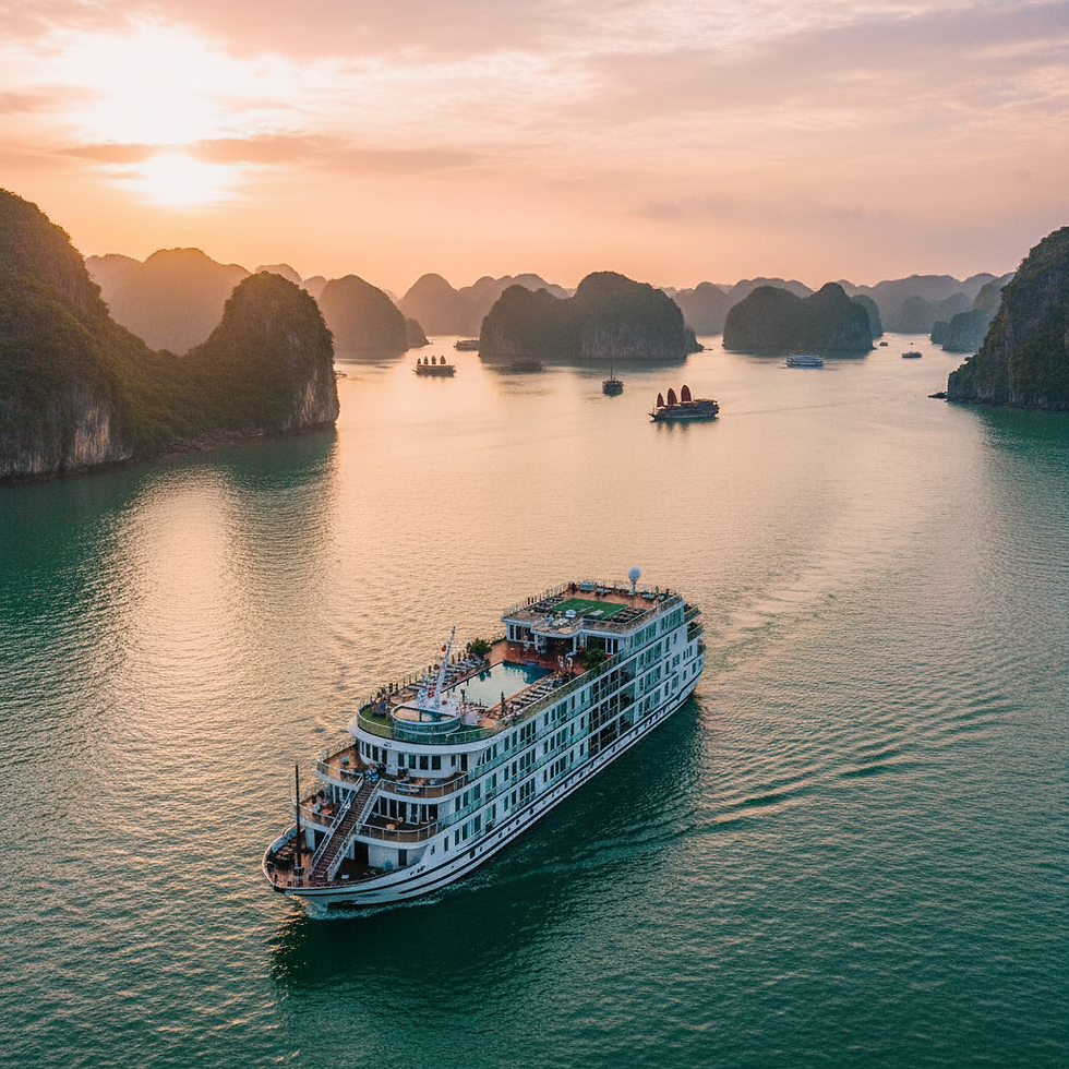 This is an exceptional opportunity to experience the UNESCO World Heritage site of Ha Long Bay aboard a 5-star luxury vessel at a significant discount.