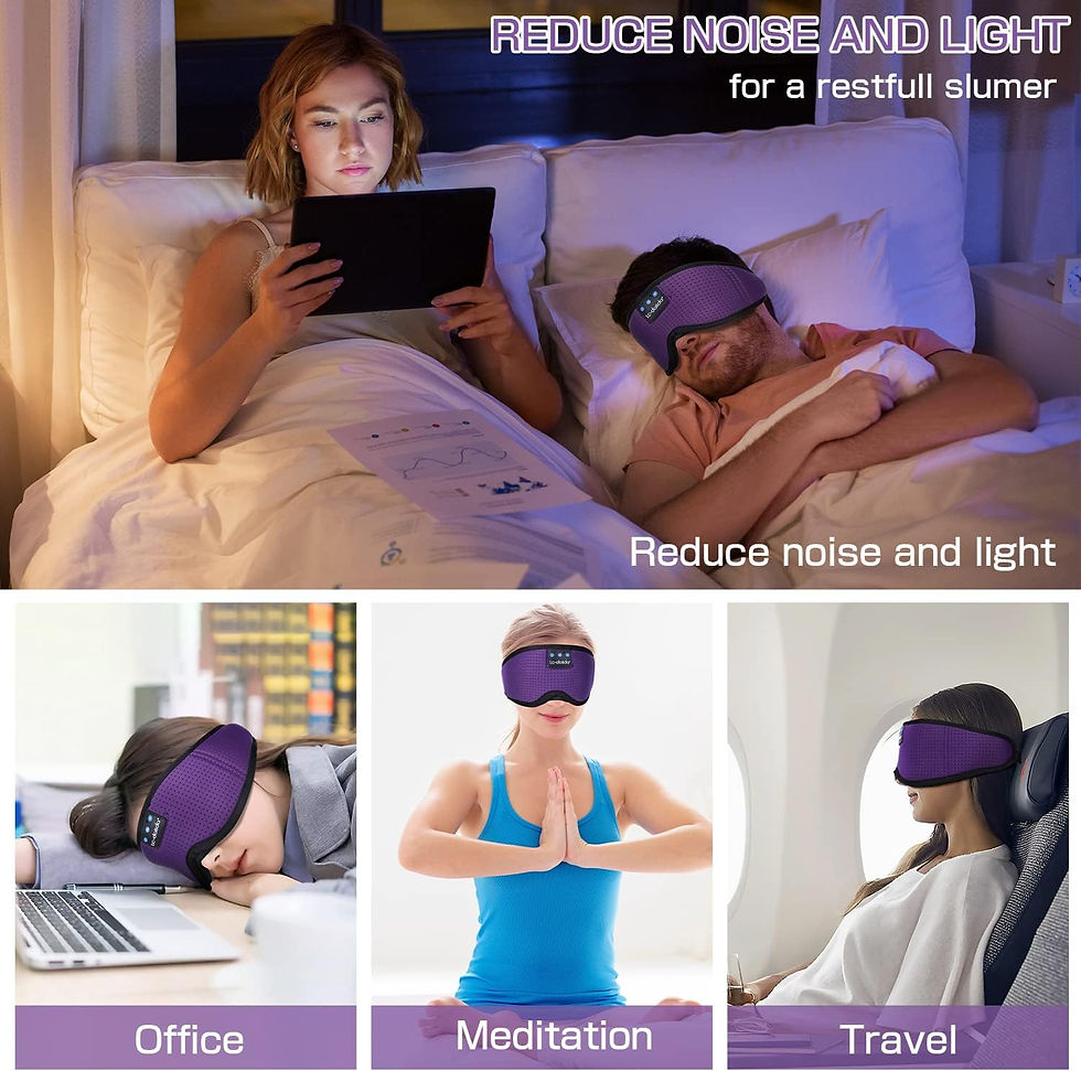 Thumbnail: Sleep Headphones, Silk Sleep Mask Bluetooth Wireless Music Eye Mask, Sleeping He