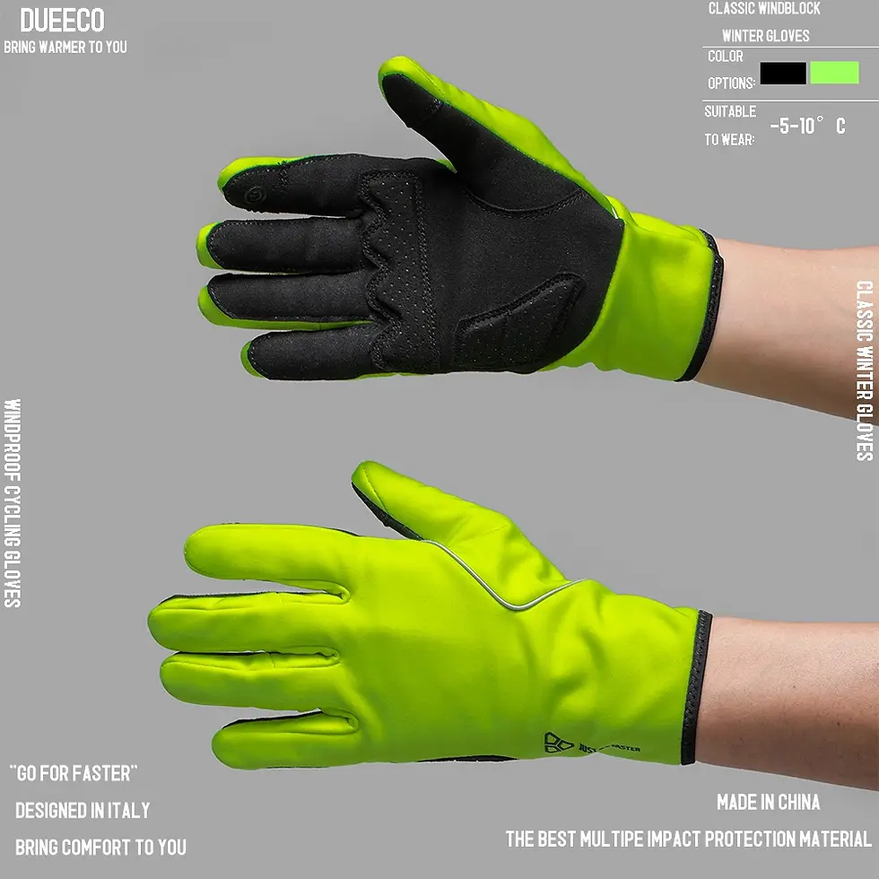 Thumbnail: DUEECO MTB Cycling Gloves | XRD Shock-Absorbing Full Finger Bike Gloves