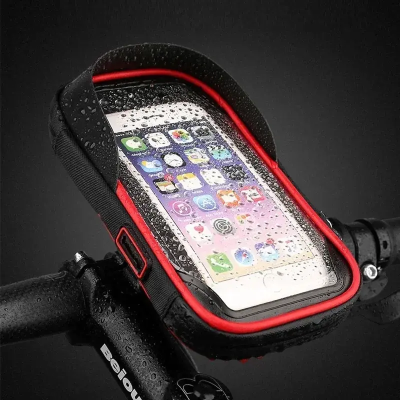 Thumbnail: 6.4” Waterproof Bicycle Phone Holder - Universal Bike Handlebar Mount