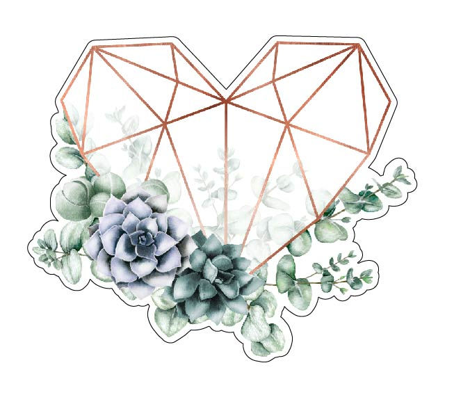 Miniatura: Placa de corazón suculento