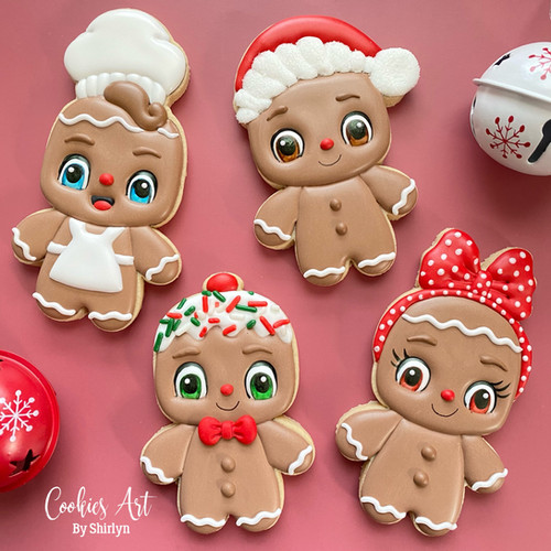 Gingerbread Boys and Girl Cutters CookiesArtByShirlyn