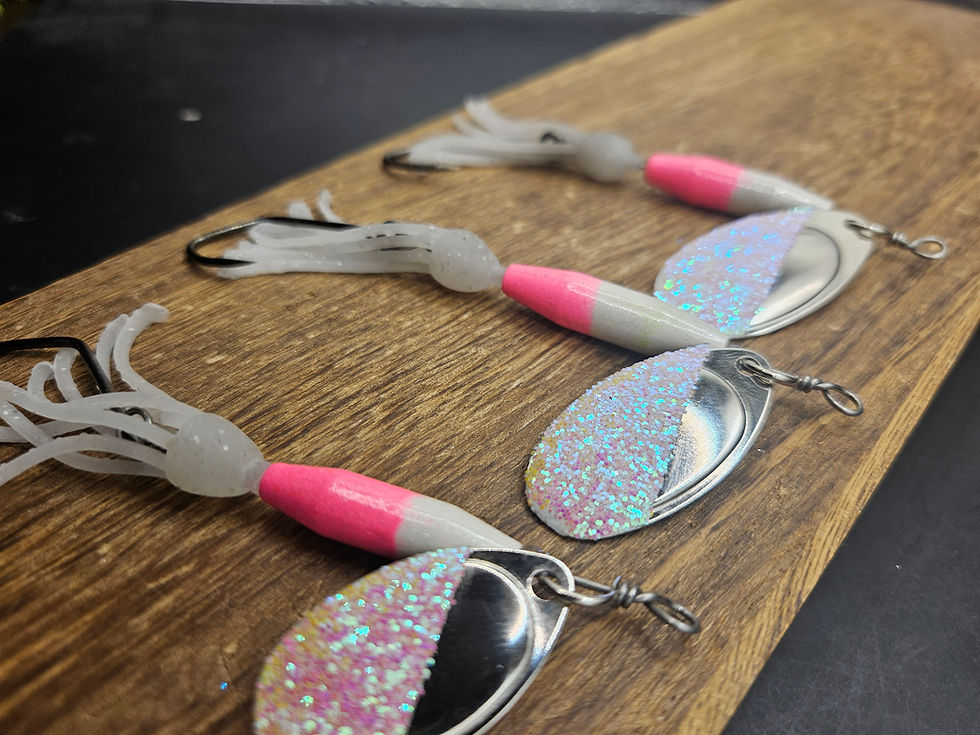 Thumbnail: Pink/ White Sparkle Body w/ White Glow Nikko Bait