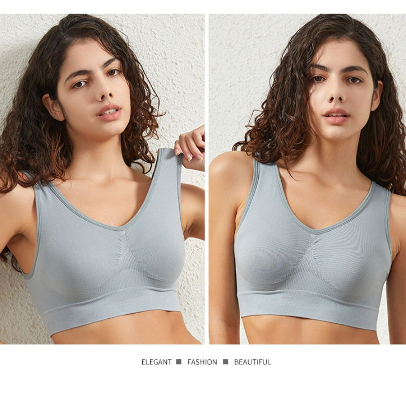 Thumbnail: Women's S-5XL Seamless Bra Push-Up Sports Bra Non-wire Crop Tops Solid Color Sex
