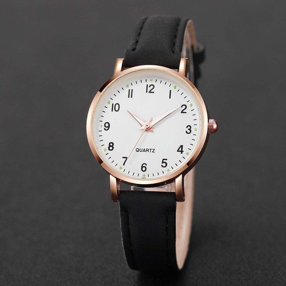 Thumbnail: 1/3/4/5PCS Fashion Arabic Dial Women Quartz Watch Casual Leather Strap Wristwatc