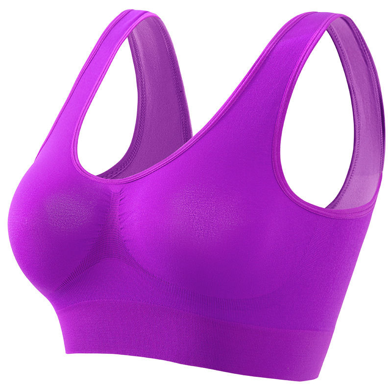 Thumbnail: Women's S-5XL Seamless Bra Push-Up Sports Bra Non-wire Crop Tops Solid Color Sex