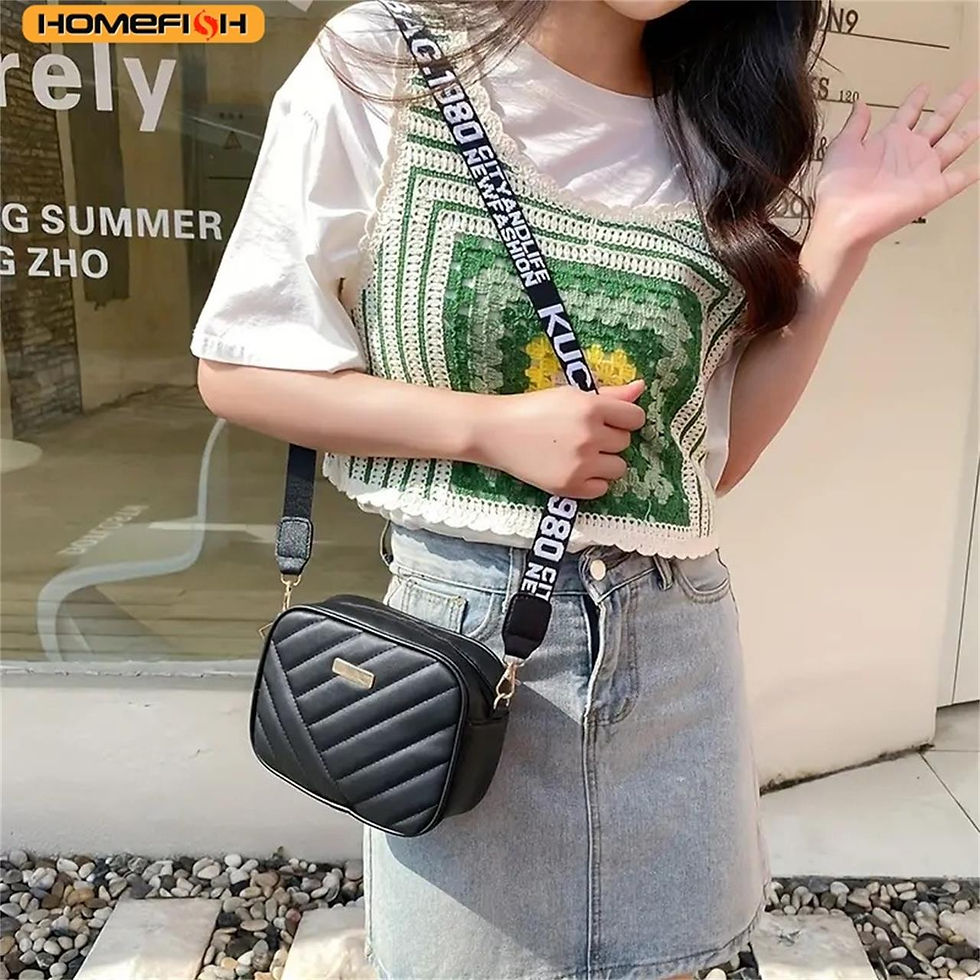 Thumbnail: HOMEFISH High Quality PU Shoulder Bags for Woman's Handbag Simple Crossbody Casu