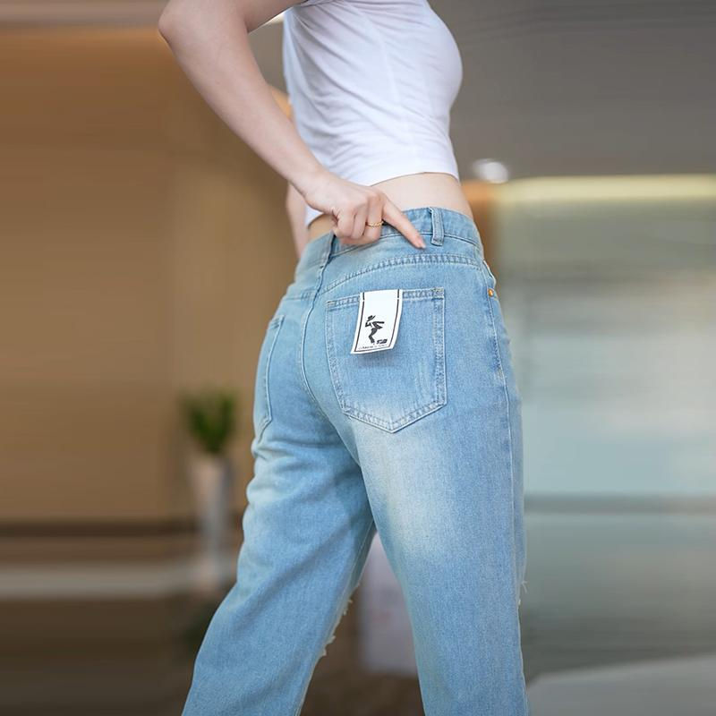 Thumbnail: Summer Thin New Men's Jeans American Retro Straight Leg Elastic Simple Slimming 