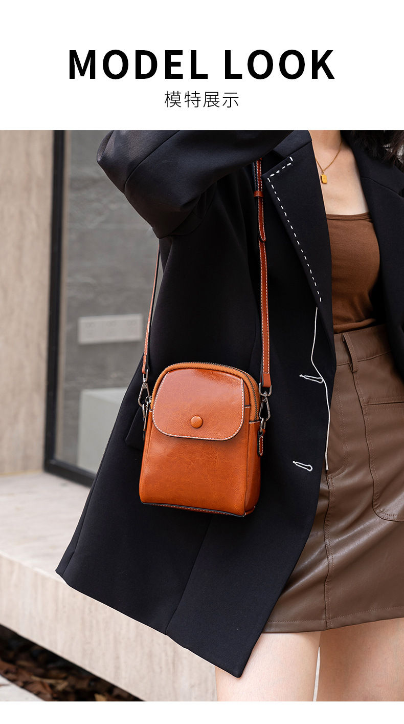 Thumbnail: YANATARI mini small genuine leather vintage bag Crossbody Bag luxury mobile phon