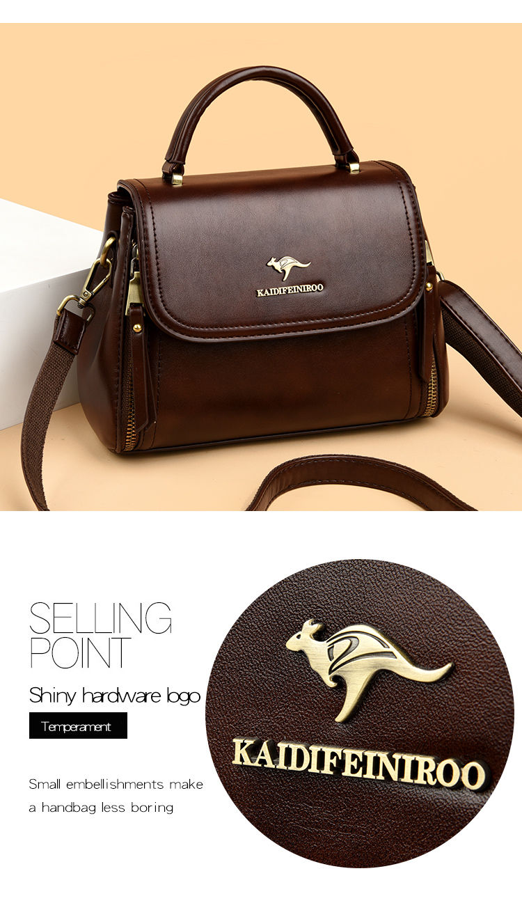 Thumbnail: Women's Soft Leather Top-Handle Bags Luxury Design Shoulder Messenger Bags High 