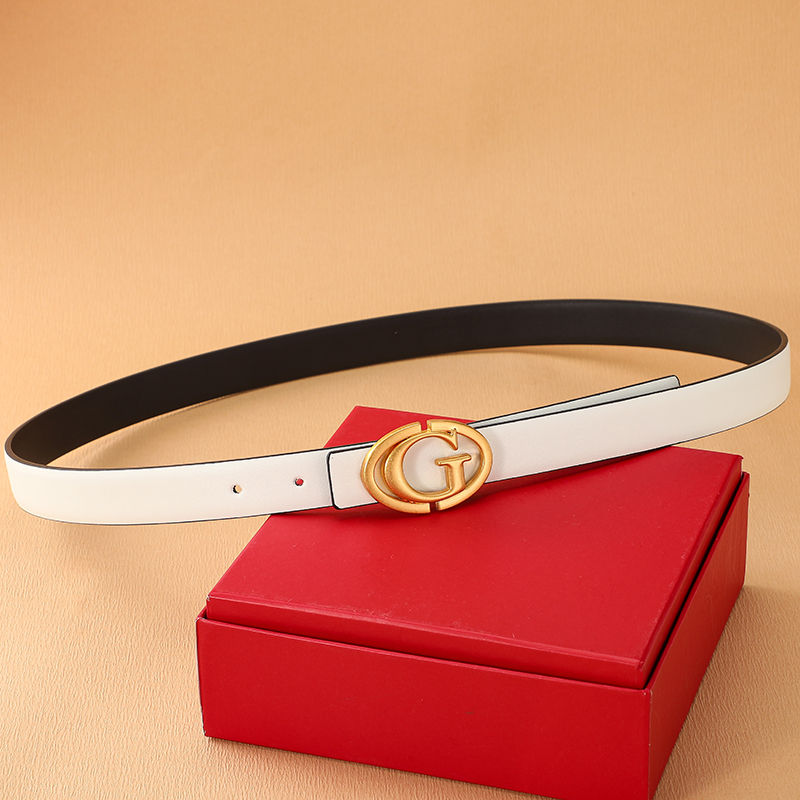 Thumbnail: Women Belt Luxury Brand Cowhide Leather Top Quality Classic Pin Buckle Belts New
