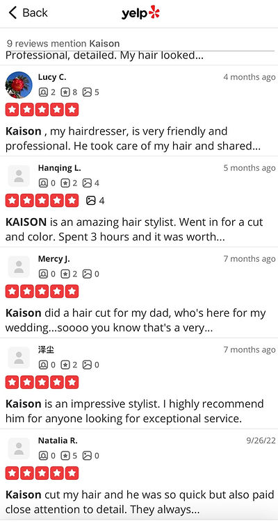Reviews from Yelp