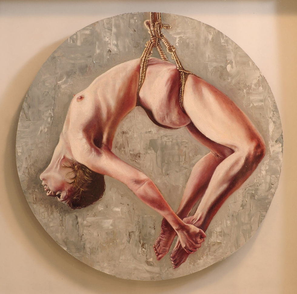 Dispersed — 14 × 14 inch original oil painting on acrylic