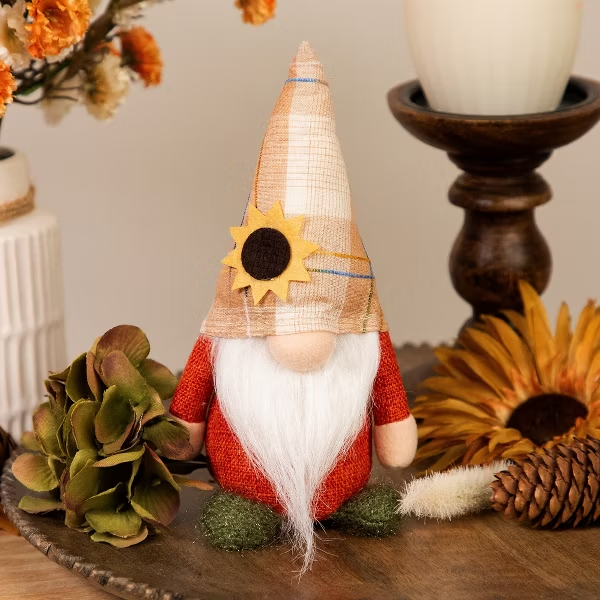 Northlight Fall Harvest Gnome with Sunflower Hat Decoration - 7.5" : Target