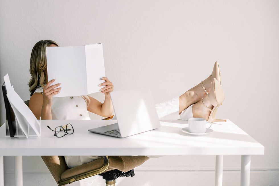 business woman sitting at desk
