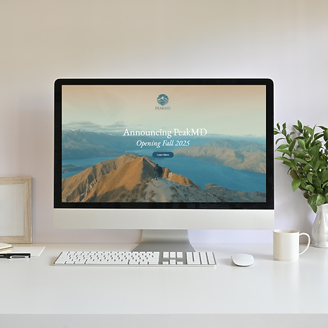 PeakMD website mockup