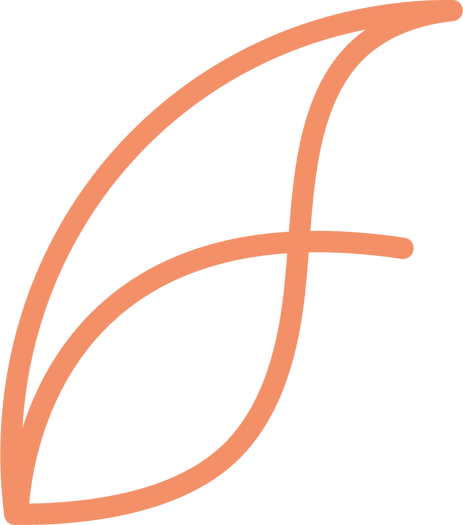 elemento do logo em laranja, similar a letra A a uma asa de borboleta