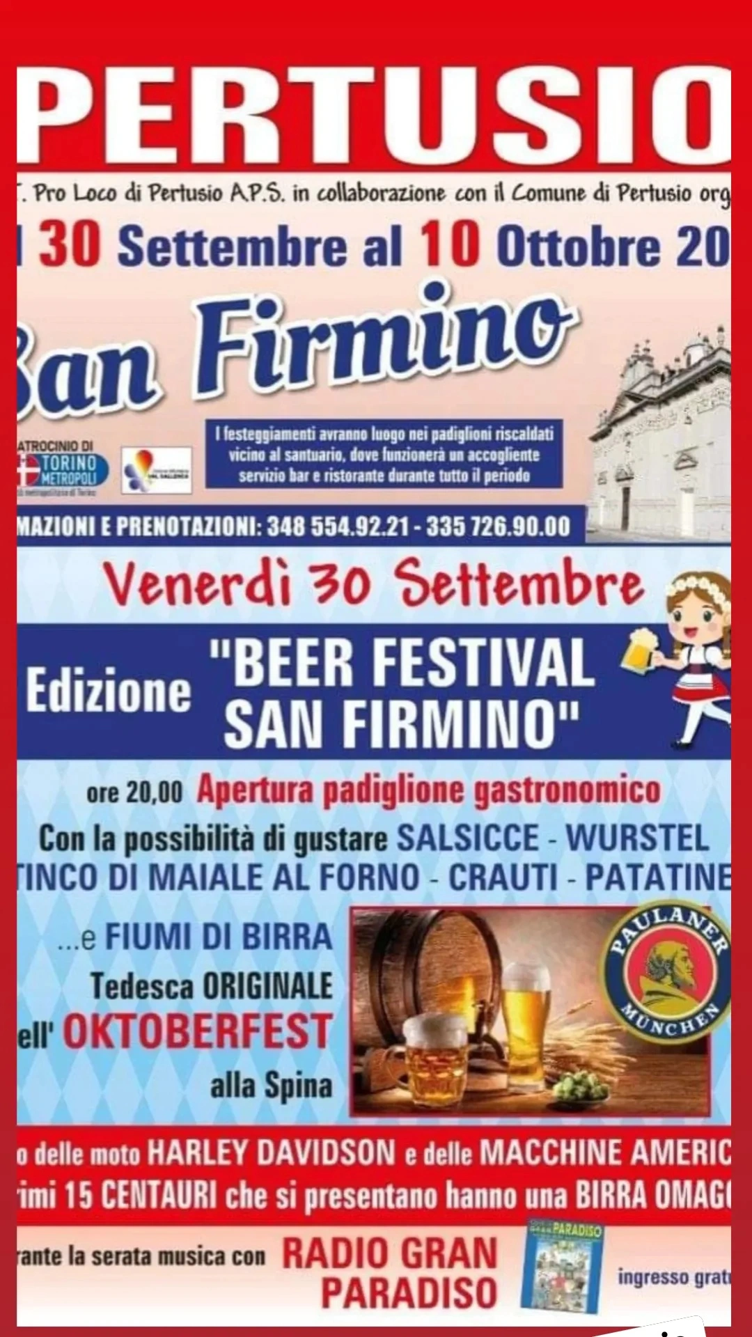 Venerdì 30 Settembre 2022 Perusio Festa della Birra