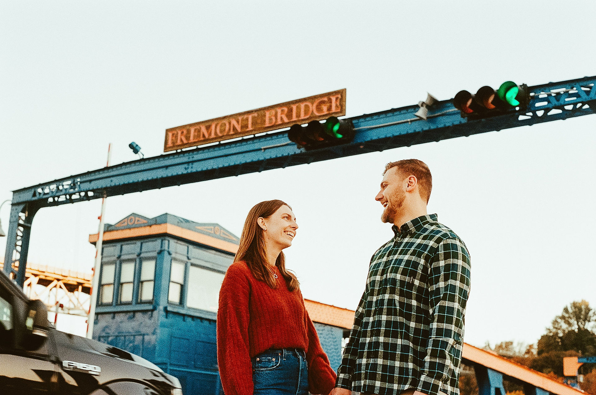 Documentary style engagement photos on film