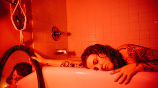 Spooky bathroom seance shoot: Portland boudoir photography