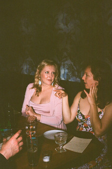 Portland candid wedding photos on film at Dame bar and restaurant