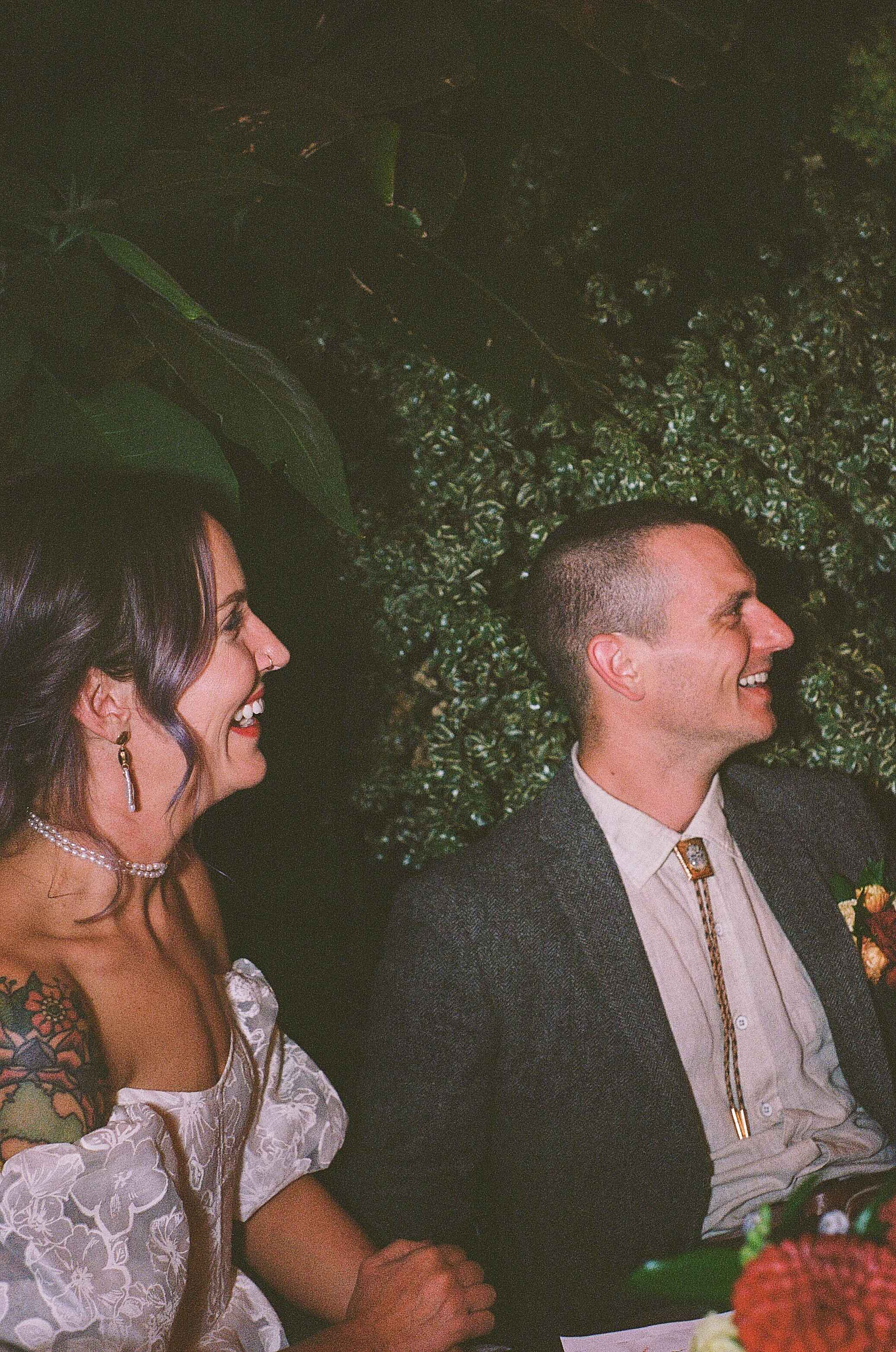 Candid Portland flash film wedding photos at Blockhouse