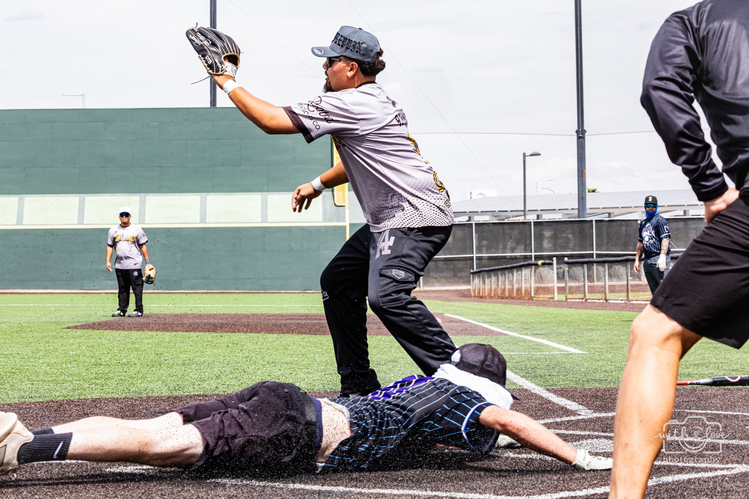 Softball action