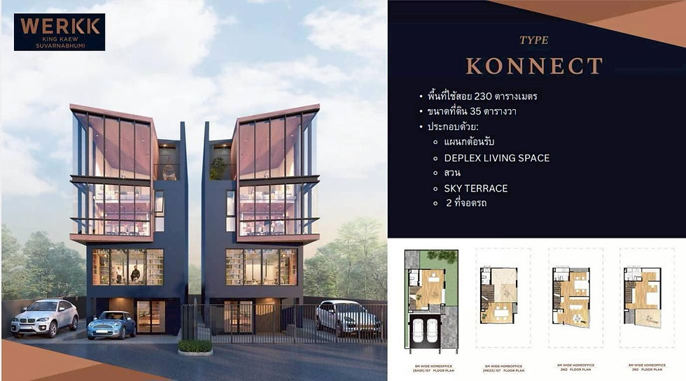 ภาพขนาดย่อ: 🚩 Werkk กิ่งแก้ว–สุวรรณภูมิ
🏢 MODERN PRACTICAL HOME OFFICE 3 ชั้นครึ่ง