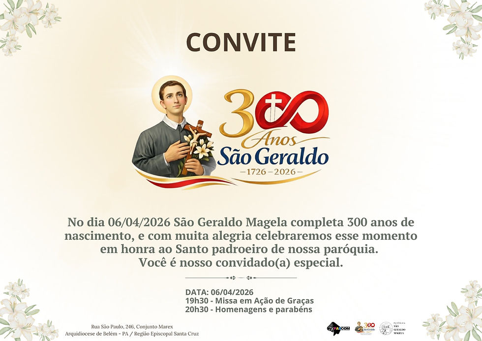 Hoje celebramos o 300º aniversário do nosso padroeiro São Geraldo Magela. Venha rezar e comemorar com a gente!