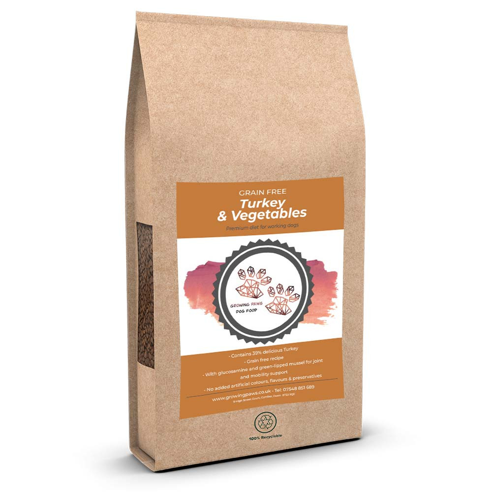 Growing Paws Premium Turkey & Veg (Grain Free) Dog Food