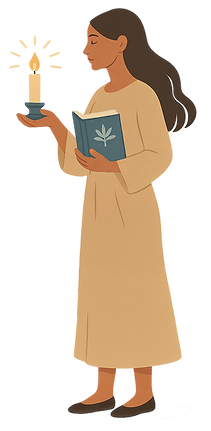 Woman guided by the light of wisdom, knowledge and understanding.png
