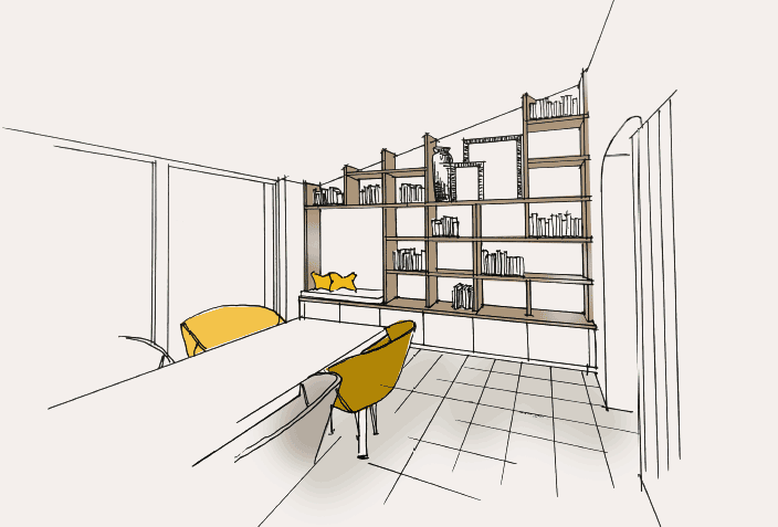 conception d'agencement sur mesure dans le cadre d'un projet de rénovation