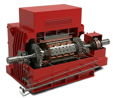 Synchronous  Alternatore Engine with machined Pole Rotor Shaft