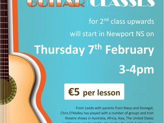 Guitar lessons start 7 Feb