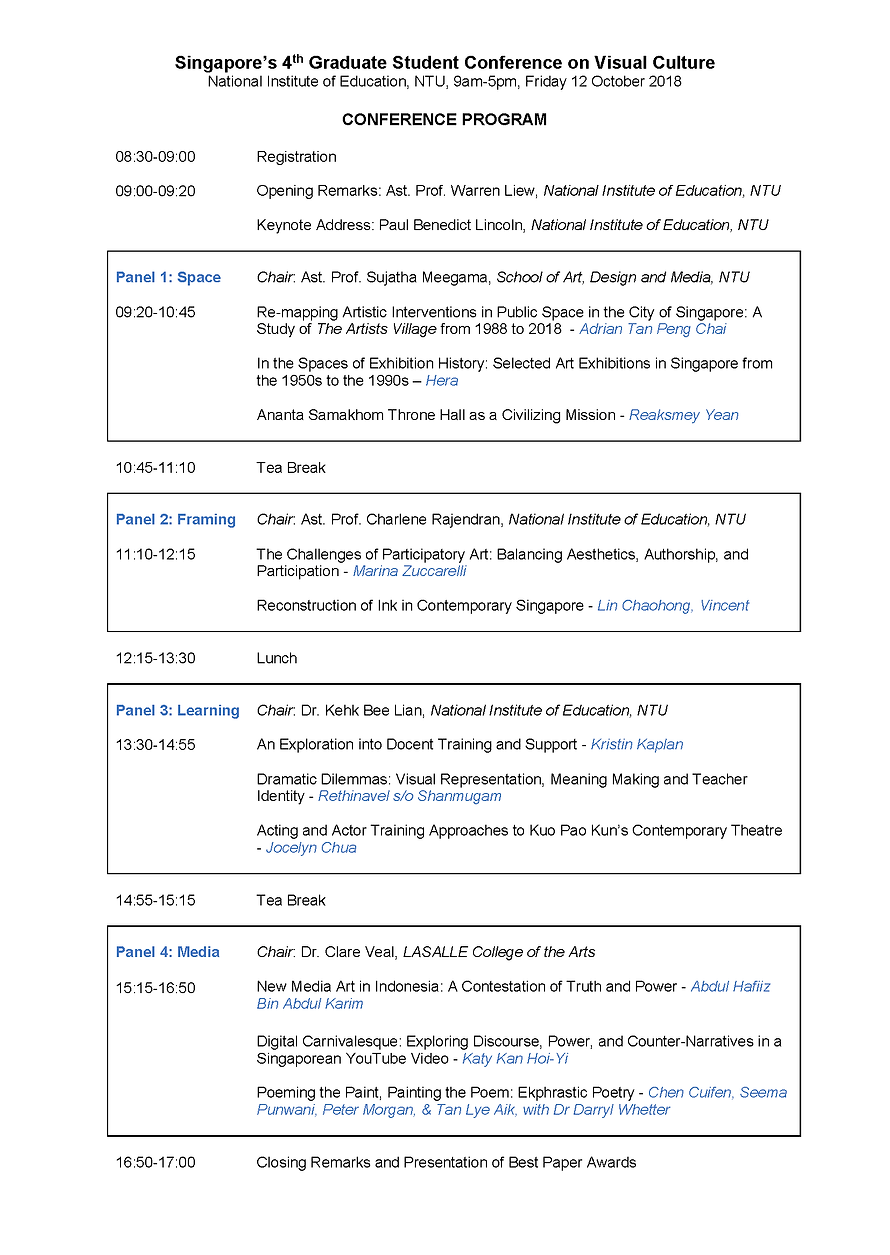 FINAL Program Schedule (Visual Culture C