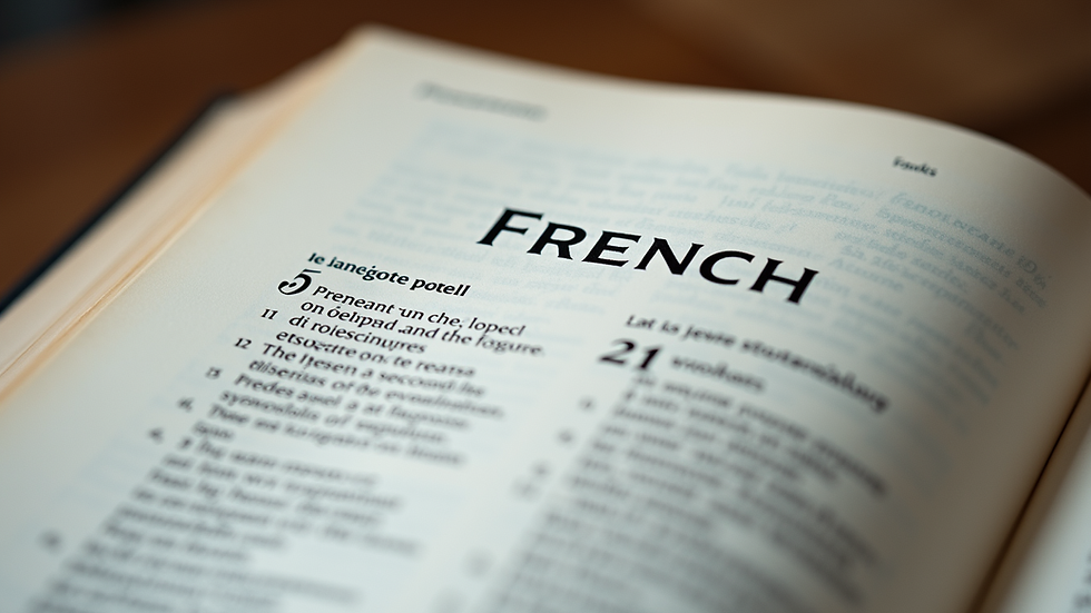Close-up view of a French pronunciation guide book