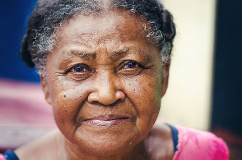 portrait of an elderly woman with beauti
