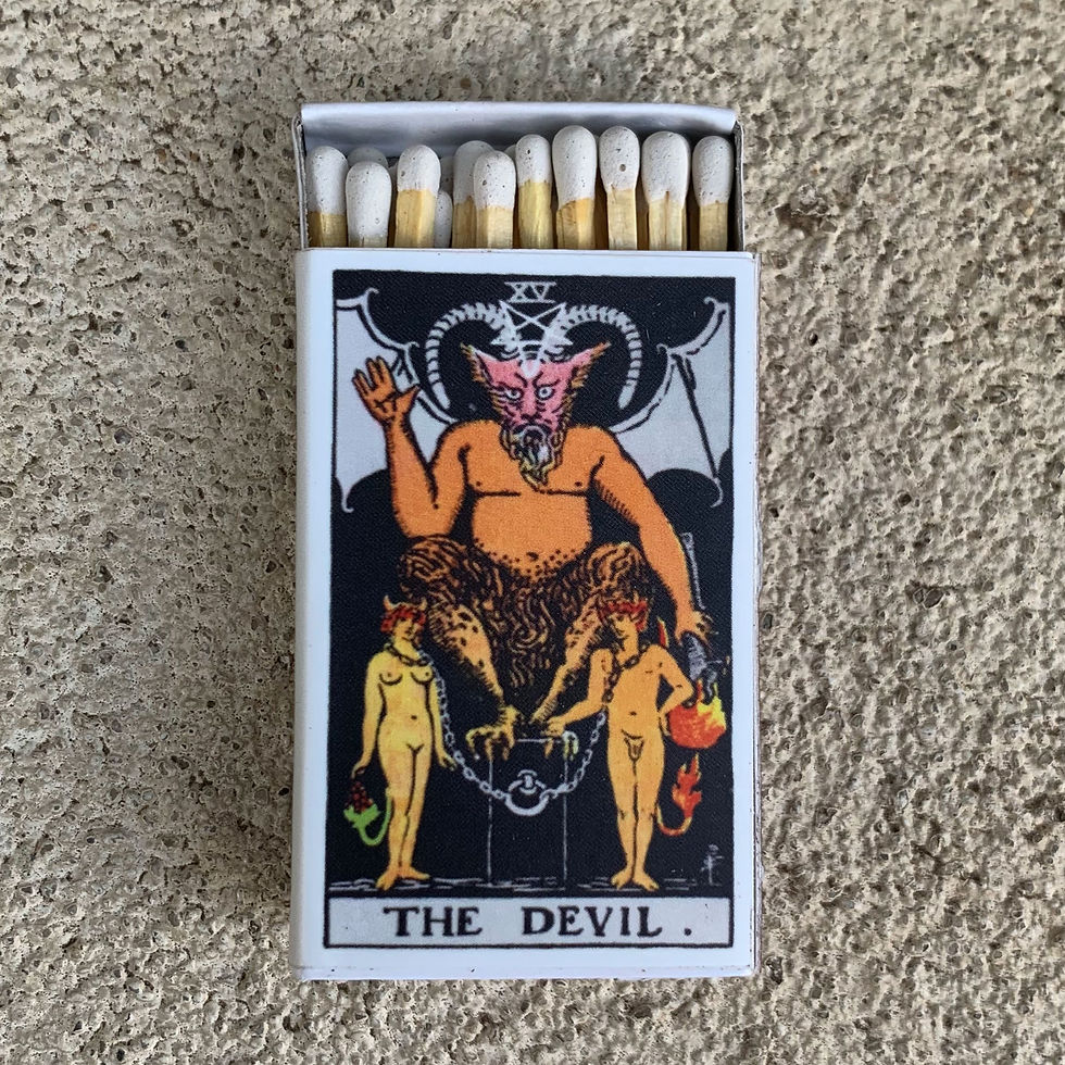 Tarot Matchbox - Devil • Decorative Matches • Candles Accessories