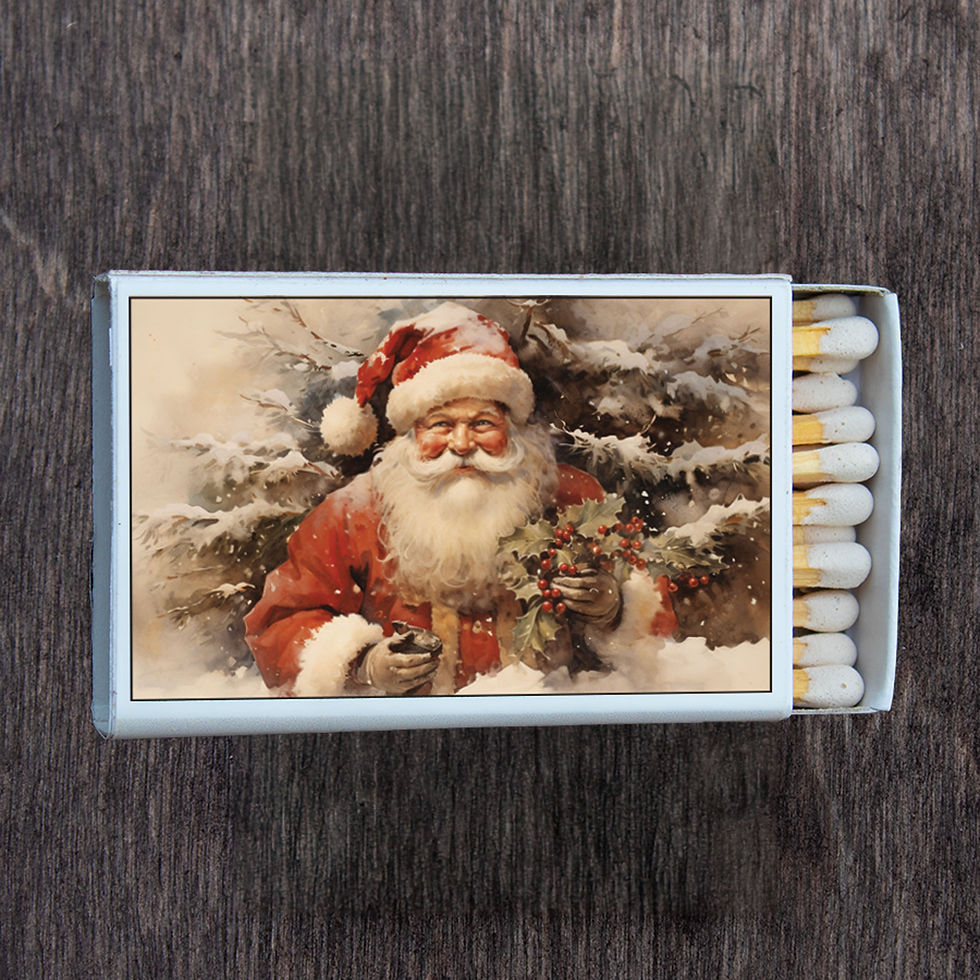 Christmas Vintage Santa Claus Matches • Custom Matchboxes • Candle Accessories