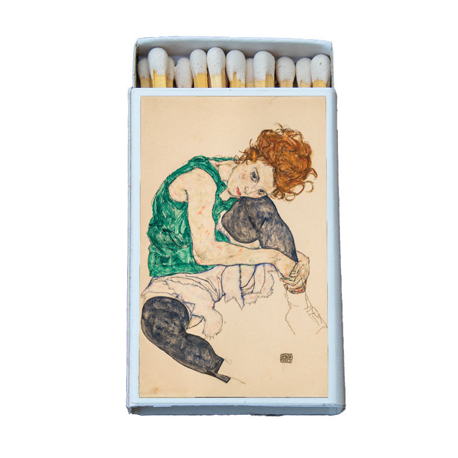 Matches • Art Seated Woman with Bent Knee Schiele • Home Decor • Custom Matches