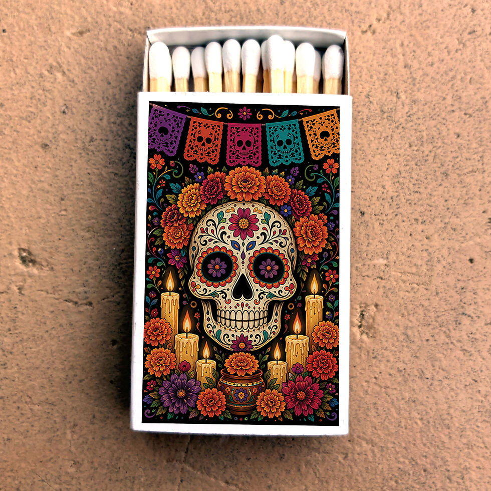 Thumbnail: Matches • Halloween Day of the Dead Sugar Skull • Home Decor for Candles