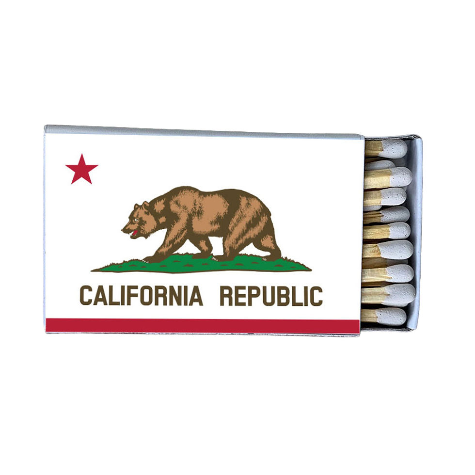 Matches • California Flag • Home Decor for Candles and Incense • Custom Matches