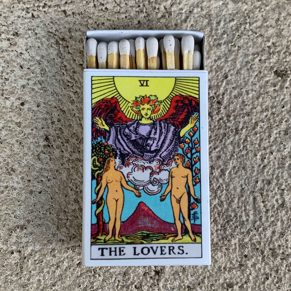 Tarot Matchbox - The Lovers • Decorative Matches • Candles Accessories