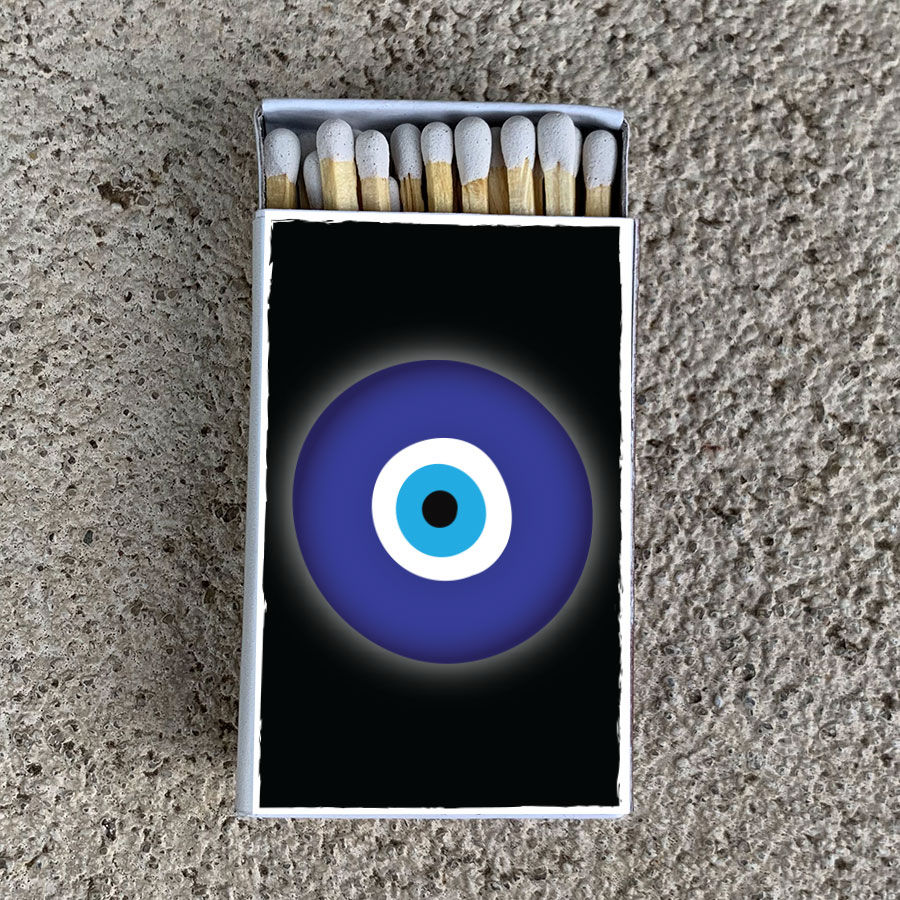 Evil Eye Matchbox • Decorative Matches - Candle Acc • Custom