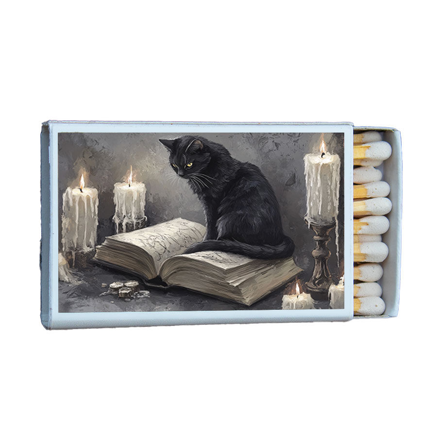 Matches • Black Cat • Home Decor for Candles and Incense • Custom Matches