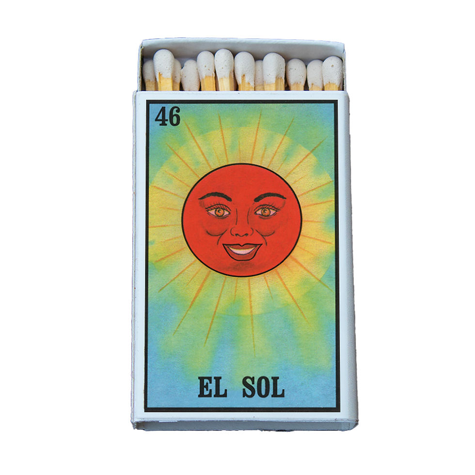 Loteria Matchbox - Sol • Decorative Matches - Candles Accessories - Custom