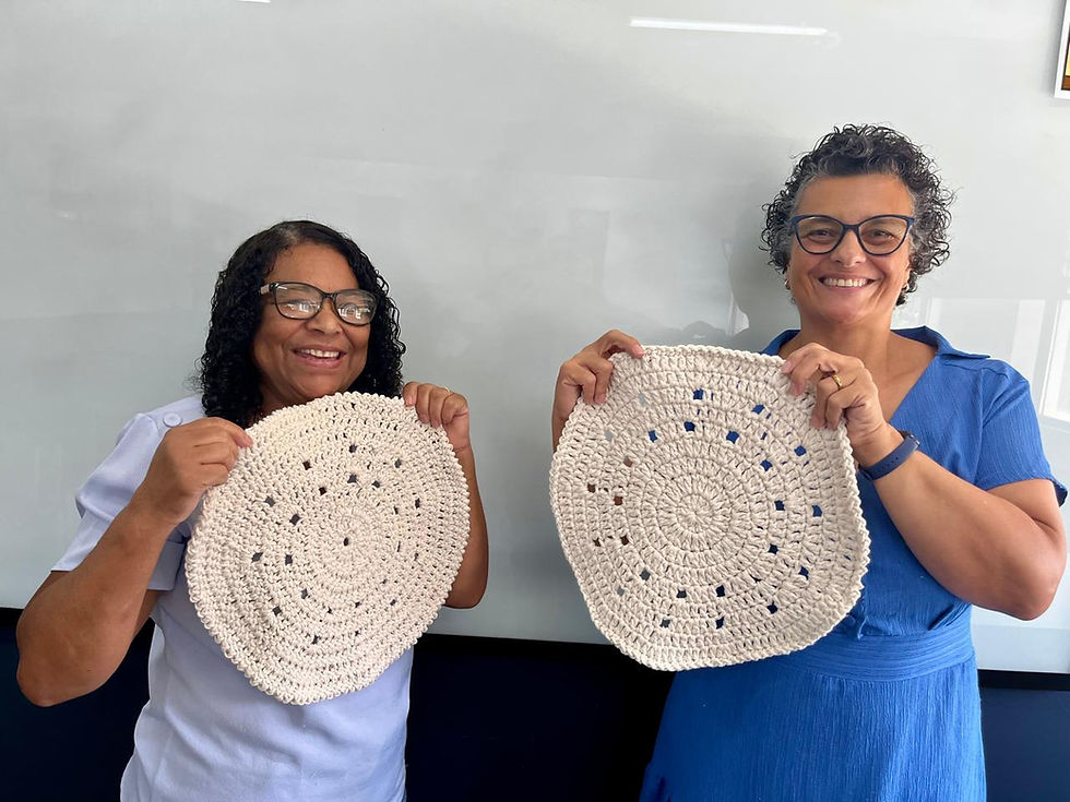 Confecção de sousplats une técnica, criatividade e aprendizado