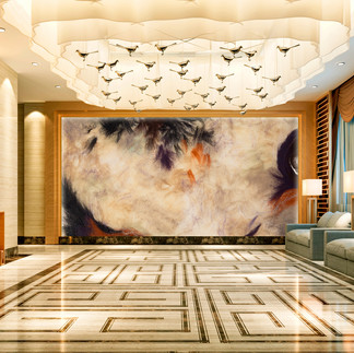 Abstract Textile Wall Art piece with rich textures and a blend of natural fibres.