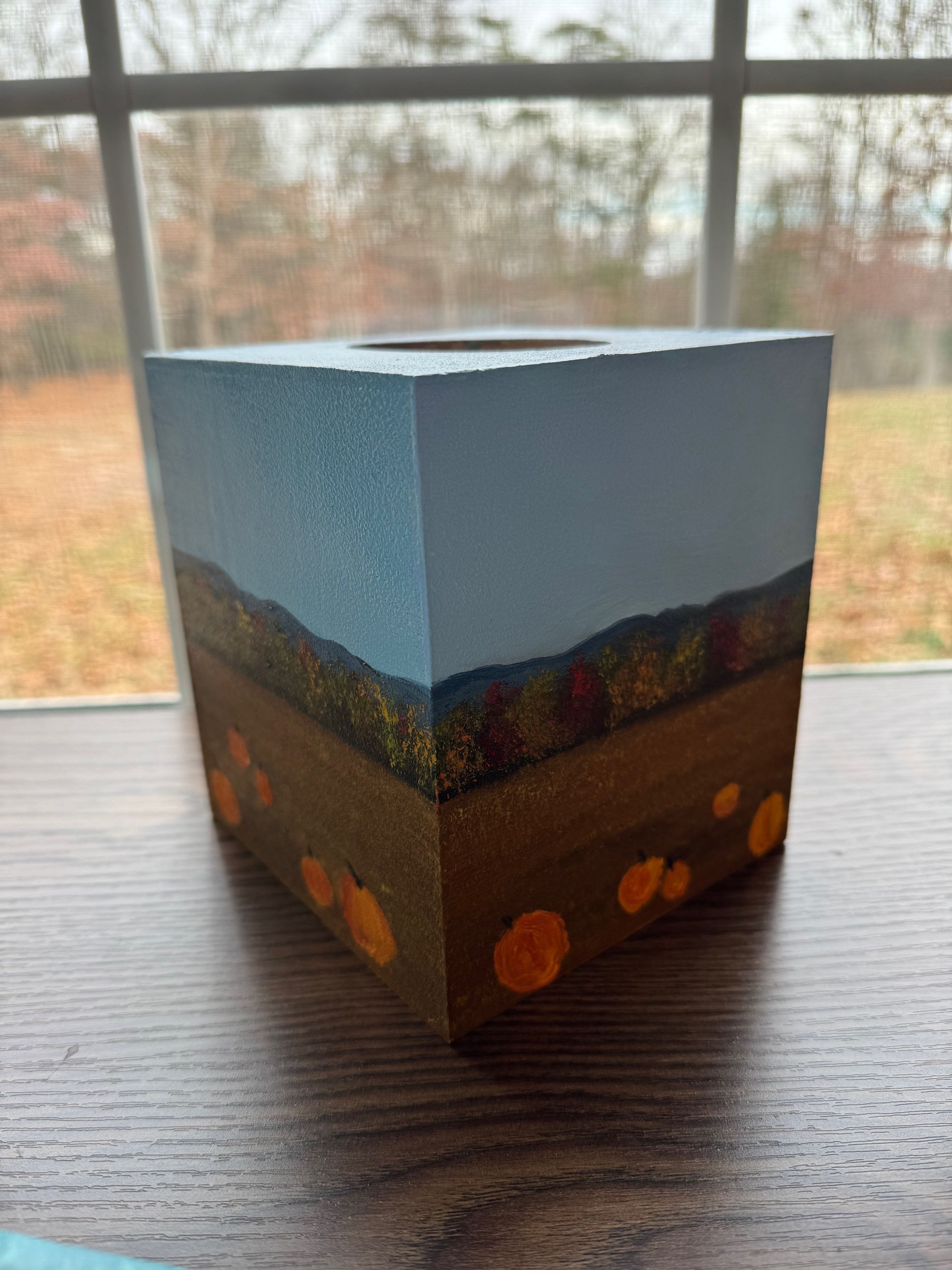 Handpainted Autumn Tissue Box